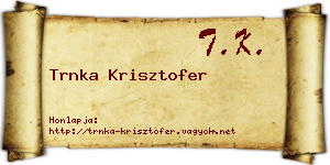 Trnka Krisztofer névjegykártya